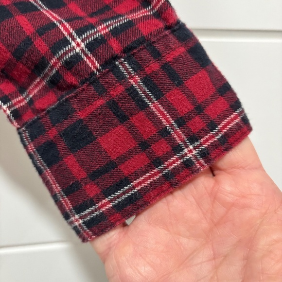 Women's Roots plaid flannel 100% cotton button down fitted shirt size M - Picture 5 of 14